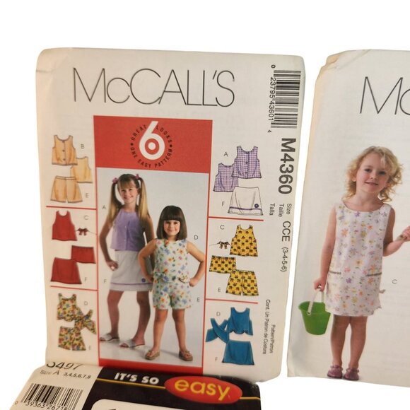 Girls’ Sewing Pattern Lot Dresses Tops & Shorts Sz 3-8 McCall’s & Simplicity - Picture 4 of 12